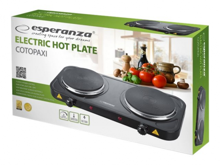 Esperanza Elektrisk kokeplate Svart