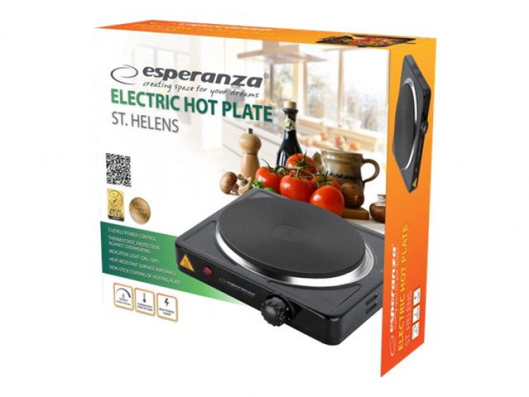 Esperanza Elektrisk kokeplate Svart Esperanza Elektrisk kokeplate Svart
