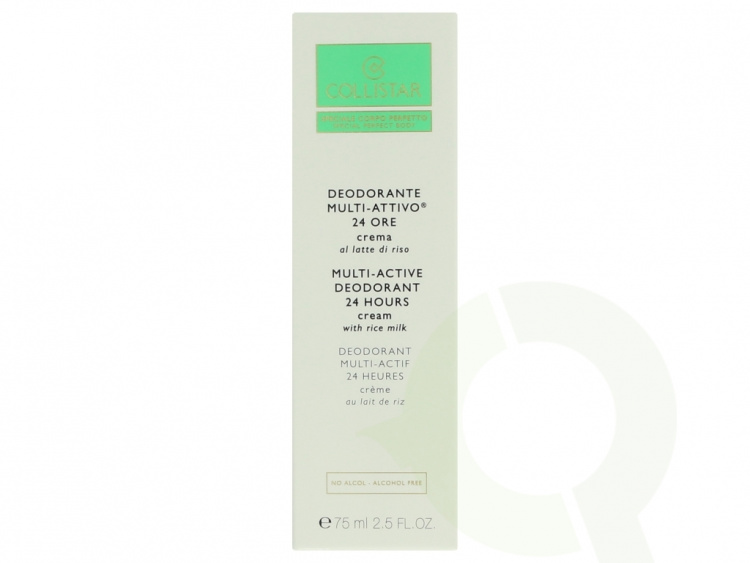 Collistar Multi-Active Deodorant 24 Hours Cream 75 ml Alcohol Free - With Rice Milk