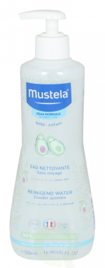 Mustela Bebe No Rinse Cleansing Water 500 ml With Organically Farmed Advocado