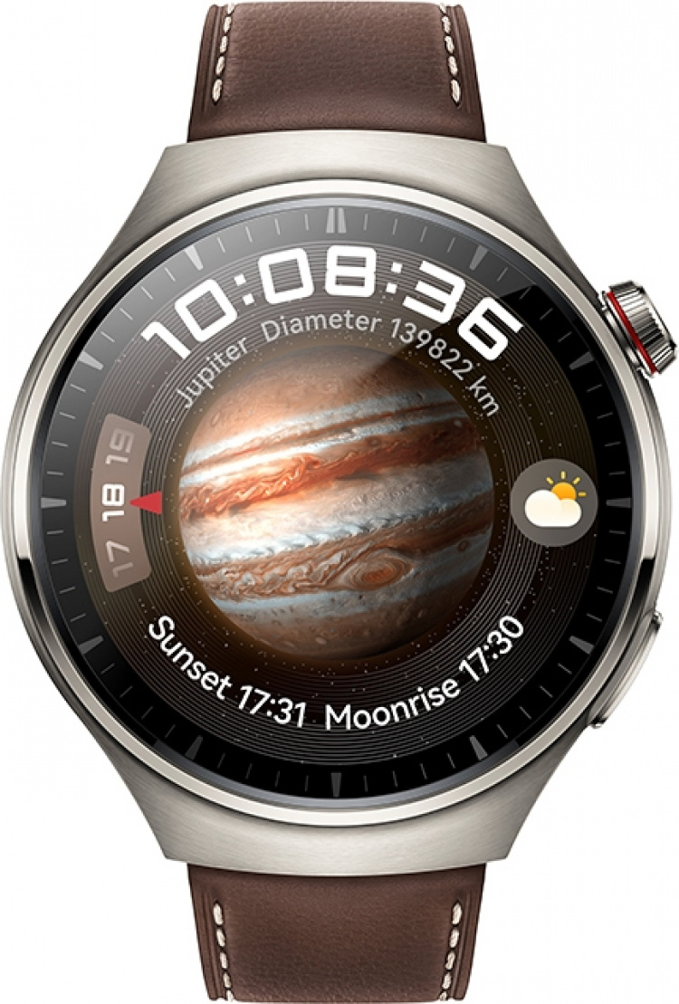 Huawei Watch 4 Pro LTE - Smartklokke, 49 mm, brun lærrem