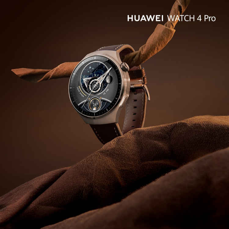 Huawei Watch 4 Pro LTE - Smartklokke, 49 mm, brun lærrem