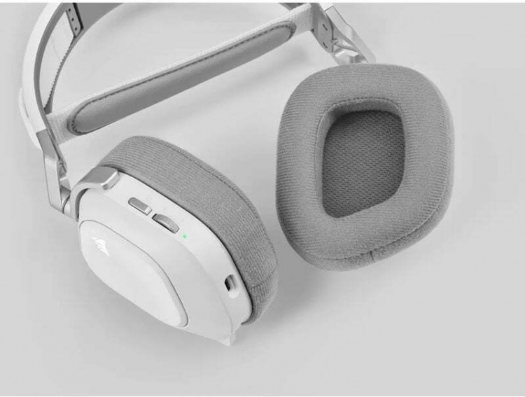 Corsair HS80 RGB Wireless - Hodesett med mikrofon, hvit Corsair HS80 RGB Wireless - Hodesett med mikrofon, hvit