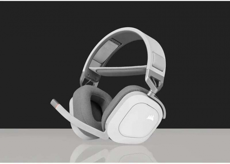 Corsair HS80 RGB Wireless - Hodesett med mikrofon, hvit Corsair HS80 RGB Wireless - Hodesett med mikrofon, hvit