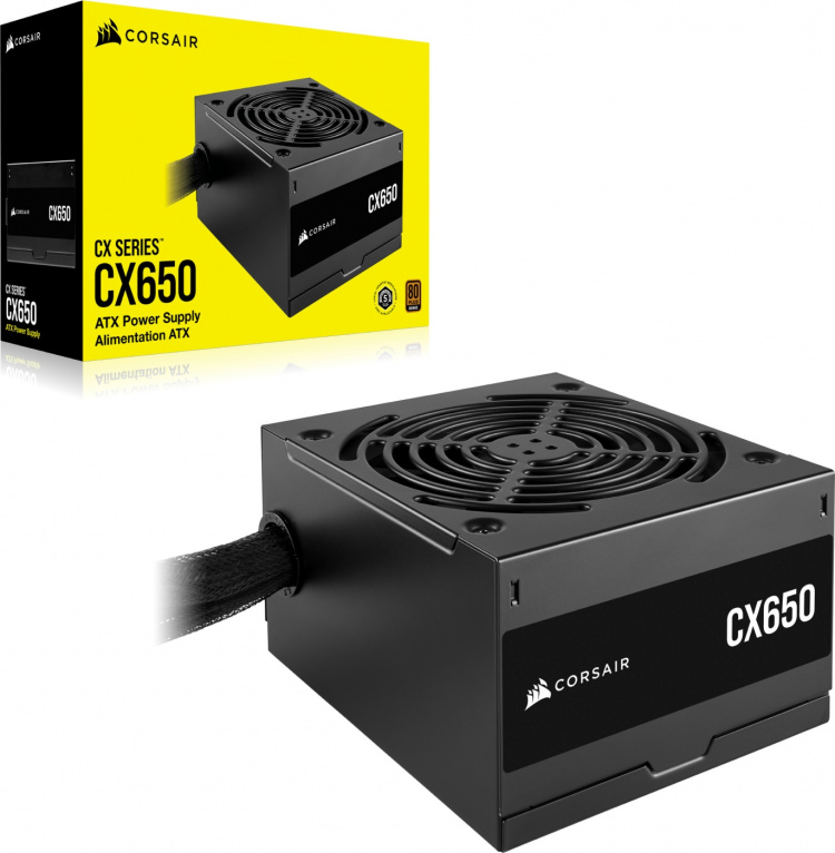 Corsair CX650 ATX-strømforsyning, 650 W. Corsair CX650 ATX-strømforsyning, 650 W.