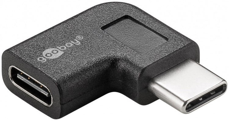 Goobay Adapter USB-C™ til USB-C™ 90°, svart USB-C™-kontakt > USB-C™-plugg Goobay Adapter USB-C™ til USB-C™ 90°, svart USB-C™-kontakt > USB-C™-plugg