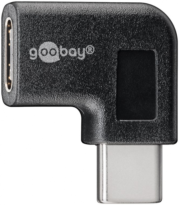 Goobay Adapter USB-C™ til USB-C™ 90°, svart USB-C™-kontakt > USB-C™-plugg Goobay Adapter USB-C™ til USB-C™ 90°, svart USB-C™-kontakt > USB-C™-plugg