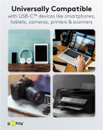 Goobay Adapter USB-C™ til USB-C™ 90°, svart USB-C™-kontakt > USB-C™-plugg Goobay Adapter USB-C™ til USB-C™ 90°, svart USB-C™-kontakt > USB-C™-plugg