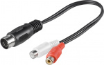 Goobay Adapter for lydkabel, DIN-kontakt til stereo RCA-plugg DIN-plugg 180° (5-pinners) > 2x RCA-kontakt (lyd venstre/høyre)
