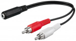 Goobay Adapter for lydkabel 3,5 mm jack til RCA-plugg Pawl 3,5 mm jack (3-pinners, stereo) > 2x RCA-plugg (lyd venstre/høyre)