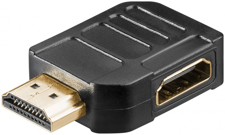 Goobay HDMI™-adapter, gullbelagt (4K @ 60 Hz) HDMI™-kontakt (type A) > HDMI™-plugg (type A) 270°