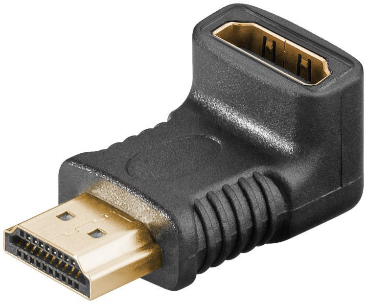 Goobay HDMI™ vinkeladapter, gullbelagt (4K @ 60 Hz) HDMI™-kontakt (type A) > HDMI™-plugg (type A) 270°