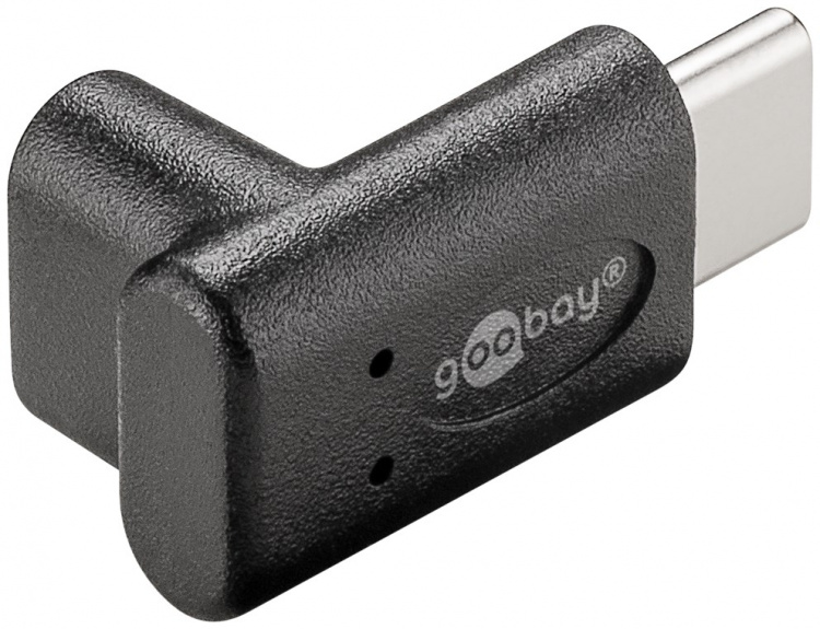 Goobay Adapter USB-C™ til USB-C™ 90°, svart USB-C™-kontakt > USB-C™-plugg