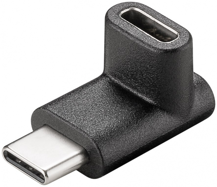 Goobay Adapter USB-C™ til USB-C™ 90°, svart USB-C™-kontakt > USB-C™-plugg