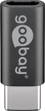 Goobay Adapter USB-C™ til USB 2.0 Micro-B, grå USB-C™-plugg > USB 2.0 mikrokontakt (type B)