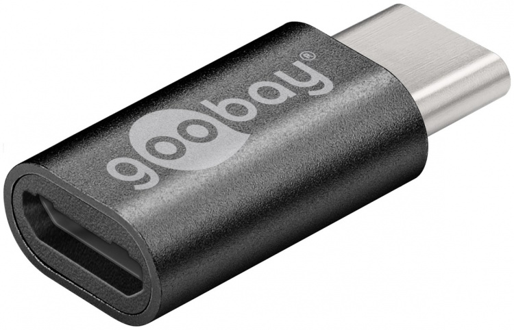 Goobay Adapter USB-C™ til USB 2.0 Micro-B, grå USB-C™-plugg > USB 2.0 mikrokontakt (type B)