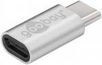 Goobay Adapter USB-C™ til USB 2.0 Micro-B, sølv USB-C™-plugg > USB 2.0 mikrokontakt (type B)