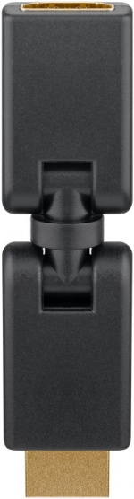 Goobay HDMI™-adapter 360°, gullbelagt (4K @ 60 Hz) HDMI™-kontakt (type A) > HDMI™-plugg (type A); bøybar Goobay HDMI™-adapter 360°, gullbelagt (4K @ 60 Hz) HDMI™-kontakt (type A) > HDMI™-plugg (type A); bøybar