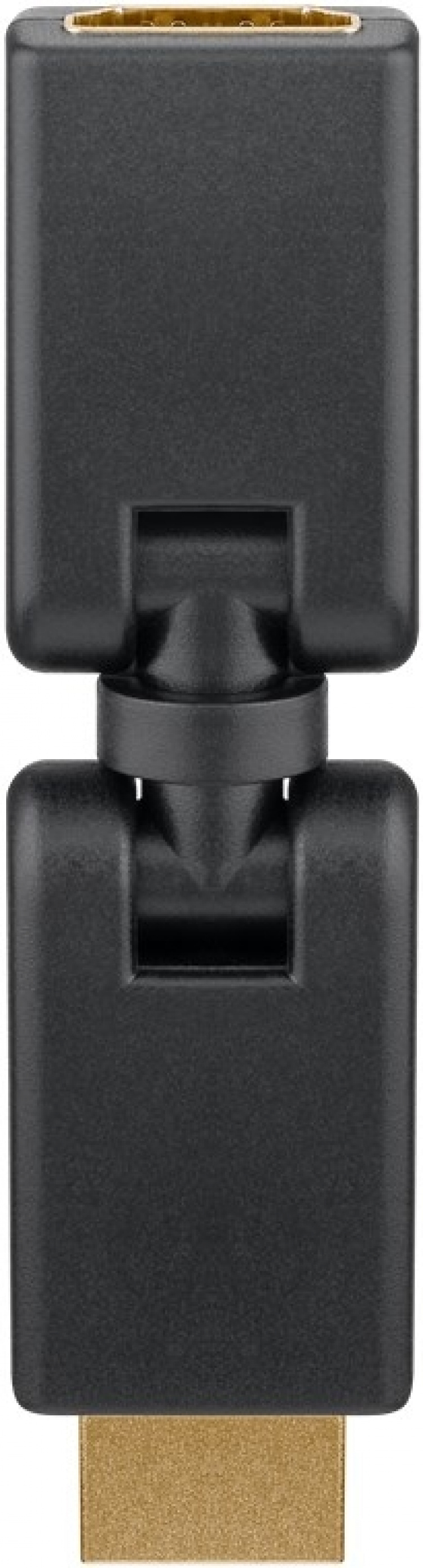 Goobay HDMI™-adapter 360°, gullbelagt (4K @ 60 Hz) HDMI™-kontakt (type A) > HDMI™-plugg (type A); bøybar Goobay HDMI™-adapter 360°, gullbelagt (4K @ 60 Hz) HDMI™-kontakt (type A) > HDMI™-plugg (type A); bøybar