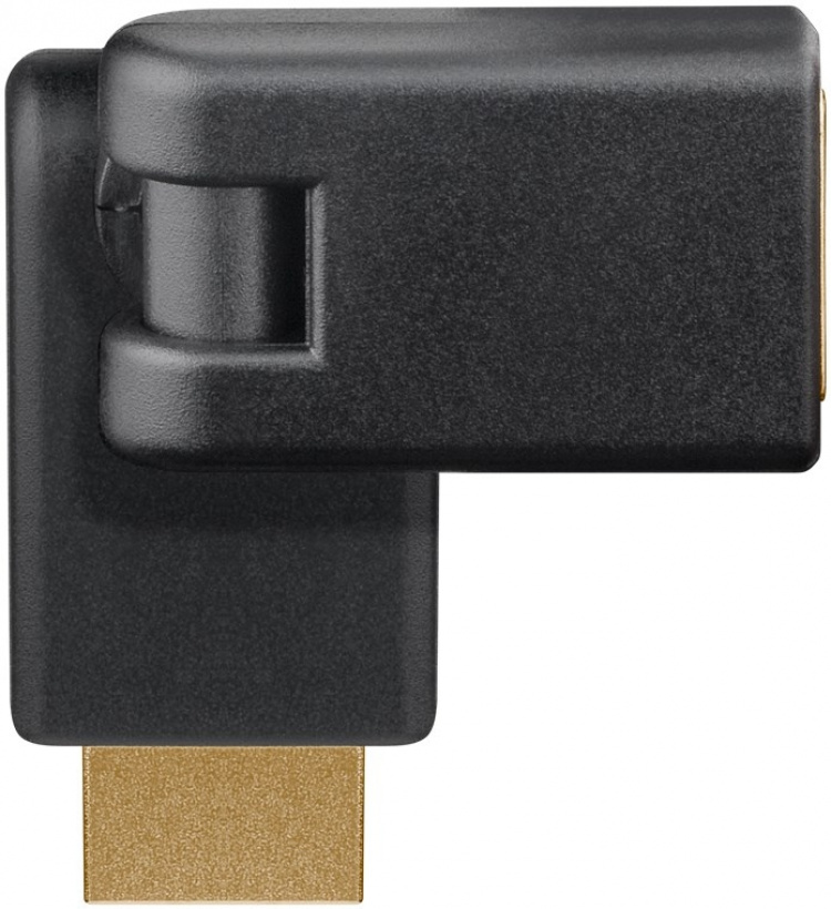 Goobay HDMI™-adapter 360°, gullbelagt (4K @ 60 Hz) HDMI™-kontakt (type A) > HDMI™-plugg (type A); bøybar Goobay HDMI™-adapter 360°, gullbelagt (4K @ 60 Hz) HDMI™-kontakt (type A) > HDMI™-plugg (type A); bøybar