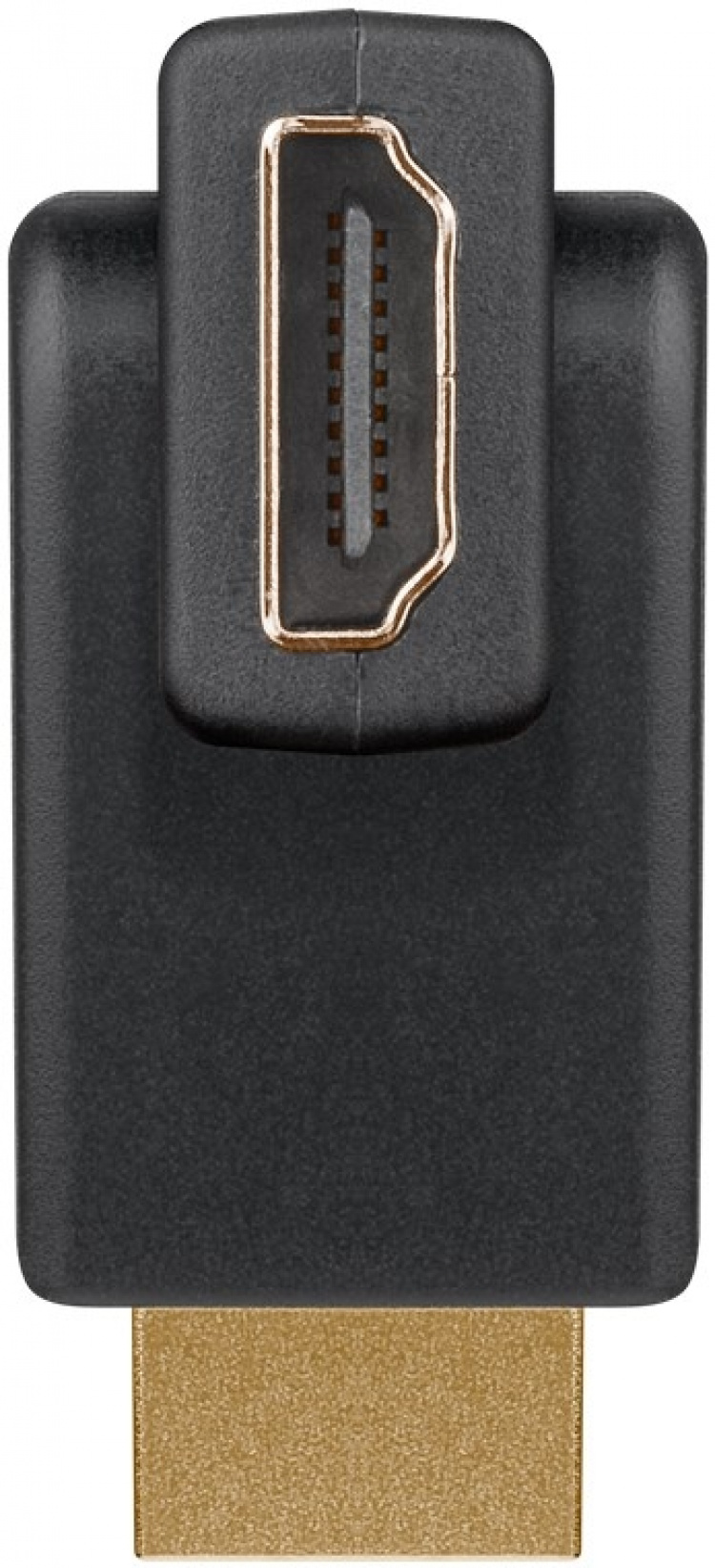 Goobay HDMI™-adapter 360°, gullbelagt (4K @ 60 Hz) HDMI™-kontakt (type A) > HDMI™-plugg (type A); bøybar Goobay HDMI™-adapter 360°, gullbelagt (4K @ 60 Hz) HDMI™-kontakt (type A) > HDMI™-plugg (type A); bøybar