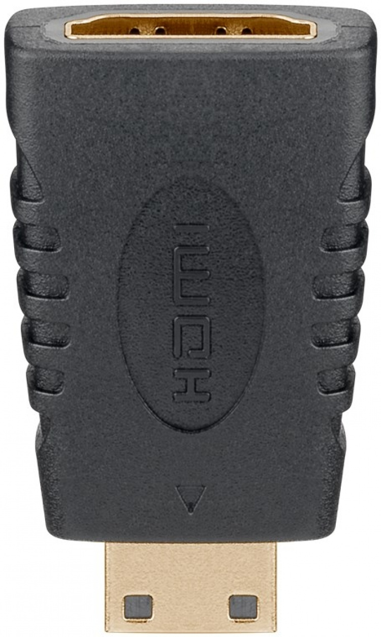 Goobay HDMI™-adapter, gullbelagt (4K @ 60 Hz) HDMI™-kontakt (type A) > HDMI™ mini-kontakt (type C)