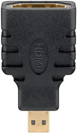 Goobay HDMI™-adapter, gullbelagt HDMI™-kontakt (type A) > HDMI™ mikrokontakt (type D)