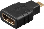 Goobay HDMI™-adapter, gullbelagt HDMI™-kontakt (type A) > HDMI™ mikrokontakt (type D)