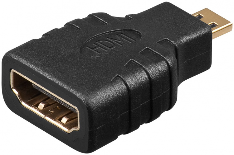 Goobay HDMI™-adapter, gullbelagt HDMI™-kontakt (type A) > HDMI™ mikrokontakt (type D)