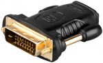 Goobay HDMI™/DVI-D-adapter, gullbelagt HDMI™-kontakt (type A) > DVI-D-kontakt Dual Link (24 + 1 pin)