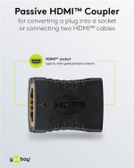 Goobay HDMI™-adapter, kobler, gullbelagt, 8K @ 60 Hz HDMI™-kontakt (type A) > HDMI™-kontakt (type A)