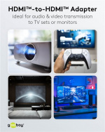 Goobay HDMI™-adapter, kobler, gullbelagt, 8K @ 60 Hz HDMI™-kontakt (type A) > HDMI™-kontakt (type A)