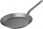 De Buyer Mineral B Element stekepanne med riflet mønster, laget av karbonstål, 28 cm