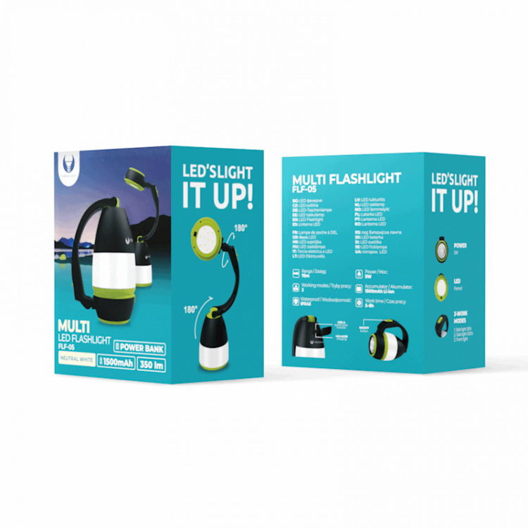 Forever Light MULTI - LED-lommelykt med 6 lysmoduser + innebygd 1500 mAh powerbank Forever Light MULTI - LED-lommelykt med 6 lysmoduser + innebygd 1500 mAh powerbank