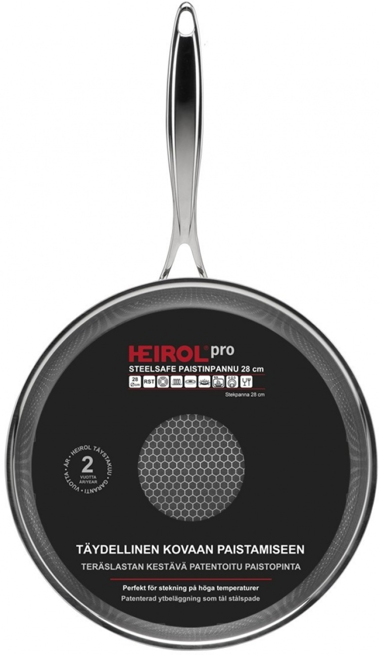 Heirol Pro Steelsafe stekepanne, rustfritt stål + non-stick-belegg, 28 cm Heirol Pro Steelsafe stekepanne, rustfritt stål + non-stick-belegg, 28 cm