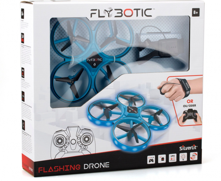 Flybotic Flashing - Fjernstyrt drone, blå