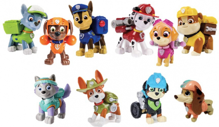 Paw Patrol figursett, 10 figurer