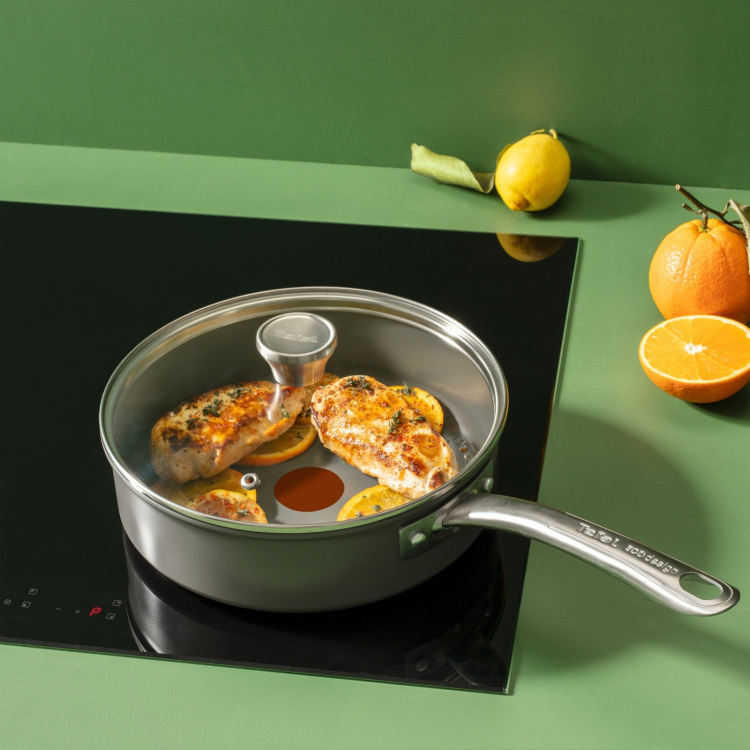 Tefal (RE)NEW+ -Sauteuse, 24 cm, keramisk belegg, grå