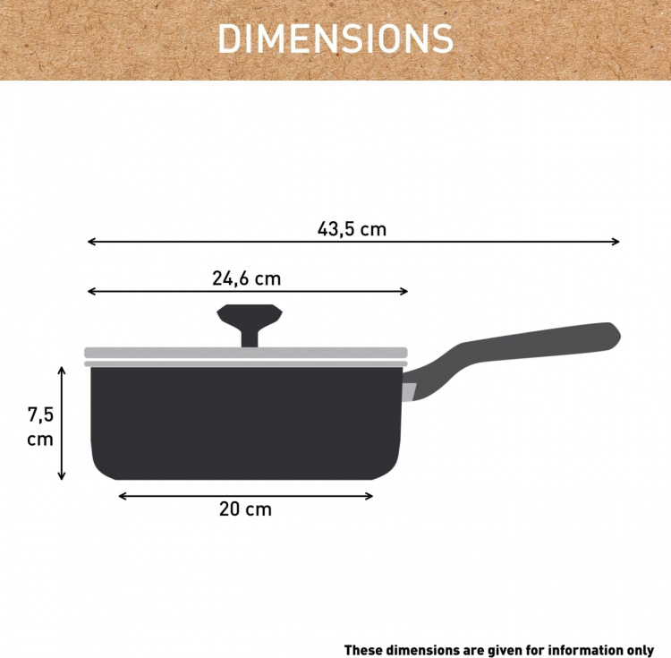 Tefal (RE)NEW+ -Sauteuse, 24 cm, keramisk belegg, grå