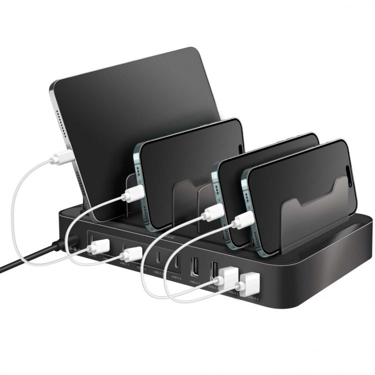 LogiLink Ladestasjon 10 porter 6stk USB-C + 4stk USB-A PD/QC3.0 120W