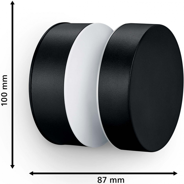 Philips Laven LED-vegglampe i rustfritt stål svart IP44 varmhvit 6W 600lm Philips Laven LED-vegglampe i rustfritt stål svart IP44 varmhvit 6W 600lm