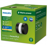 Philips Laven LED-vegglampe i rustfritt stål svart IP44 varmhvit 6W 600lm Philips Laven LED-vegglampe i rustfritt stål svart IP44 varmhvit 6W 600lm