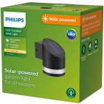 Philips Fyve Vegglampe vinklet solcellelampe med ultraeffektiv LED 200lm svart