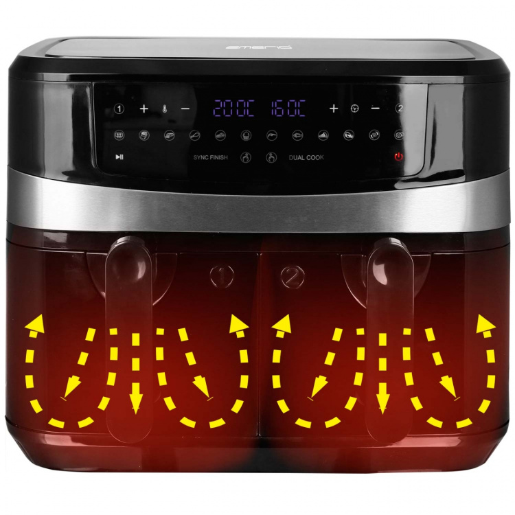 Emerio Dobbel varmluftfryser 5+5 liter 2400Watt Digital