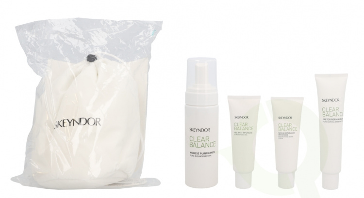 Skeyndor Clear Balance Oily Skins Pack 325 ml Pure Cleansing Foam 150 ml/2xPure Defence Gel 50 ml/Pore Normalising Factor 75 ml