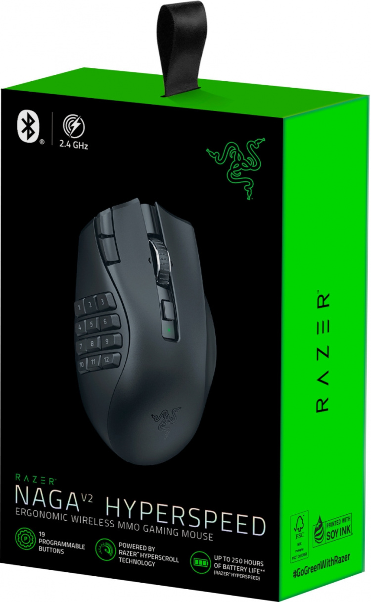 Razer Naga V2 Hyperspeed trådløs spillmus Razer Naga V2 Hyperspeed trådløs spillmus