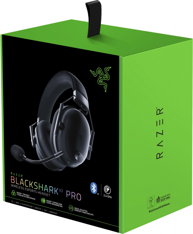 Razer Blackshark V2 Pro (2023) spillhodesett, svart
