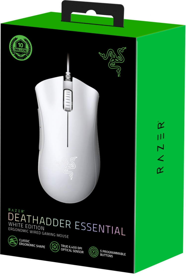 Razer Deathadder Essential spillmus, hvit Razer Deathadder Essential spillmus, hvit