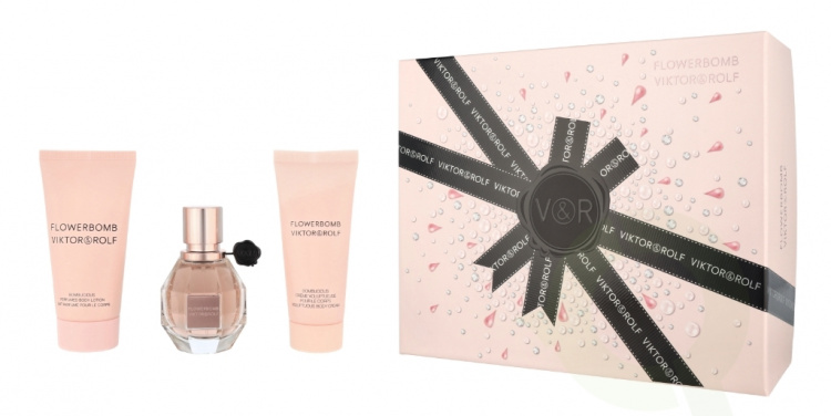 Viktor & Rolf Flowerbomb Giftset 120 ml Edp Spray 30ml/Body Lotion 50ml/Body Ceam 40ml