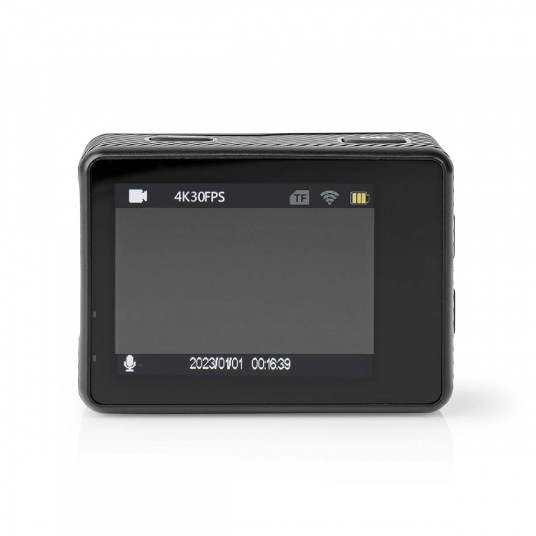 Nedis handling Cam | Dobbel Skjerm | 4K@30fps | 16 MPixel | Vanntett opptil: 30.0 m | 90 min | Wi-Fi | App tilgjengelig for: Android™ / IOS | Montering inkludert | Sort Nedis handling Cam | Dobbel Skjerm | 4K@30fps | 16 MPixel | Vanntett opptil: 30.0 m | 90 min | Wi-Fi | App tilgjengelig for: Android™ / IOS | Montering inkludert | Sort